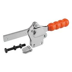K0073 Kipp Toggle clamps horizontal with straight foot and full holding arm