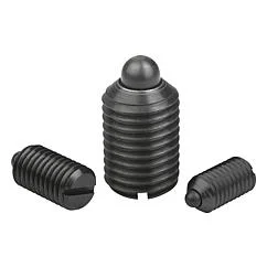 K0313 Kipp Spring plungers with slot and thrust pin, steel