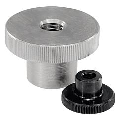 06110 Norelem knurled nuts high steel and stainless steel, DIN 466
