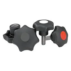 K0154 Kipp Star grips similar to DIN 6336, metal parts stainless steel