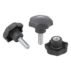 K0154 Kipp Star grips antibacterial, similar to DIN 6336, with metal parts