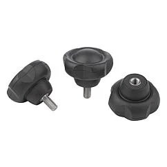 K0255 Kipp Five lobe grips, antibacterial, metal parts stainless steel
