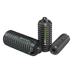 K0327 Kipp Spring plungers with hexagon socket and thrust pin, LONG-LOK