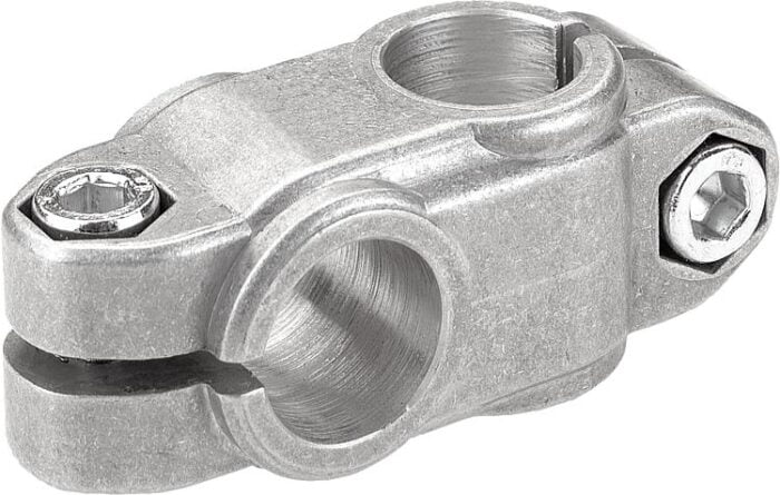 K0472 Kipp tube clamps, cross, aluminium rounded case