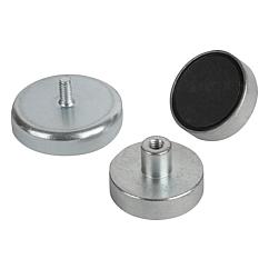 K0549 Kipp magnets shallow pot with thread hard ferrite