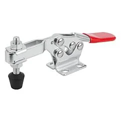 K1240 Toggle clamps horizontal with flat foot and adjustable clamping spindle