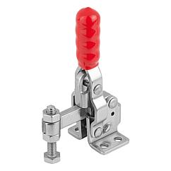 Kipp K1254 Toggle clamps mini vertical with flat foot and fixed clamping spindle