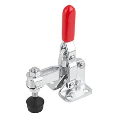 K1256 Toggle clamps vertical with flat foot and adjustable clamping spindle