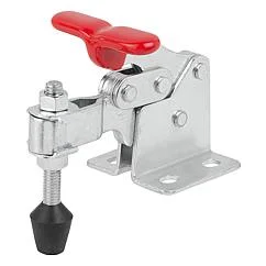 K1257 Toggle clamps vertical with flat foot and adjustable clamping spindle
