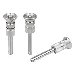 K1299 Kipp Ball lock pins with mushroom grip, stainless steel with high shear strength