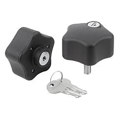 K1378 Kipp Five lobe grips plastic, lockable