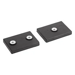 K1396 Kipp magnets, int thread NdFeB, rectangular, rubber protective jacket