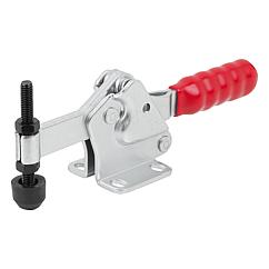 K1434 Toggle clamps horizontal with flat foot and fixed clamping spindle