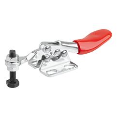 K1541 Mini toggle clamps, horizontal with flat foot and fixed clamping spindle