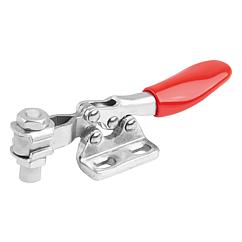 K1543 Toggle clamp mini, horizontal with flat left foot and adjustable clamping spindle