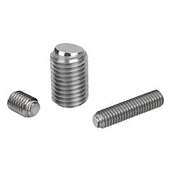 K0384 Kipp ball-end thrust screws without head stainless steel with flattened ball and rotational lock