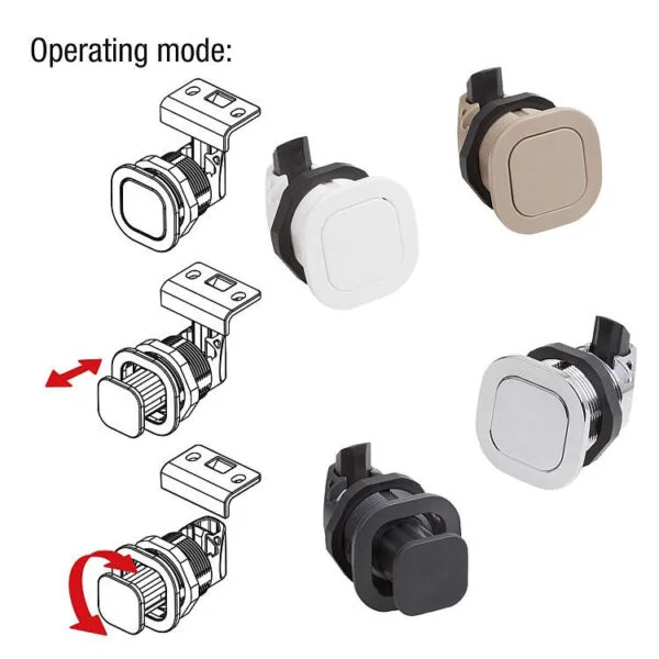 K1654 Snap locks, plastic with twist knob