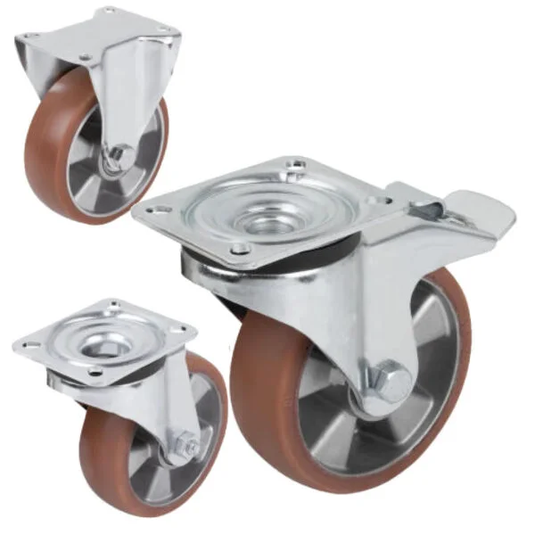 K1788 Kipp Swivel and fixed castors steel plate, heavy-duty version