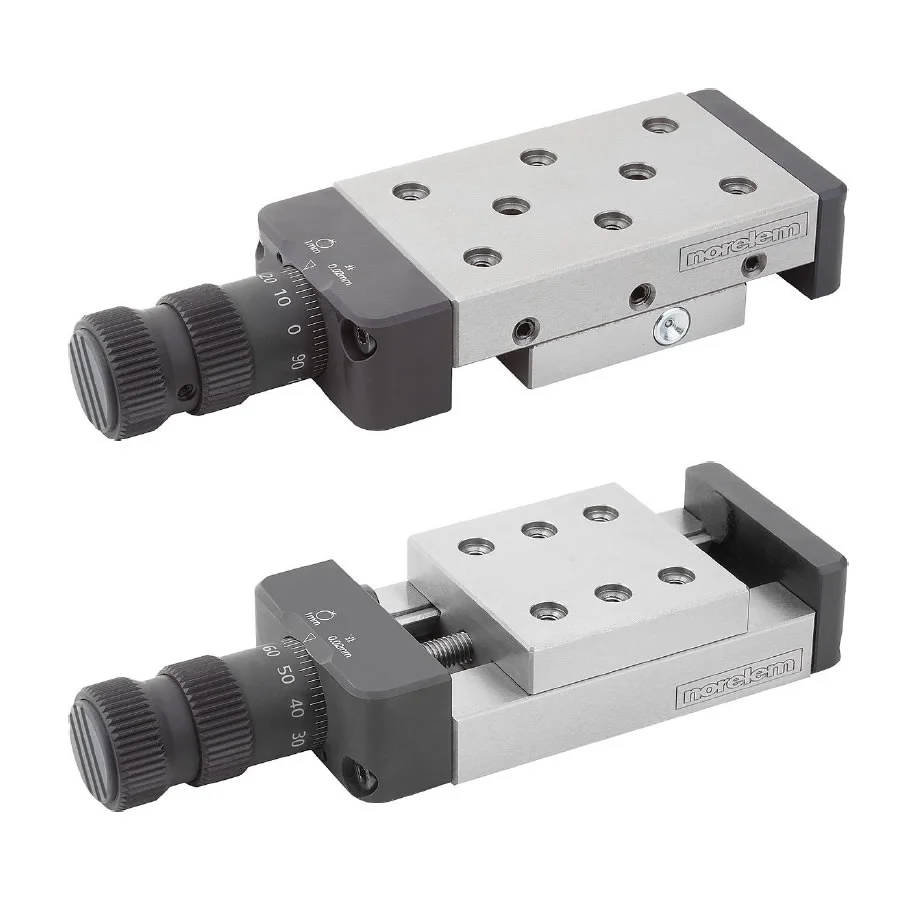 Norelem 21062 Dovetail slides with micrometer spindle and location holes