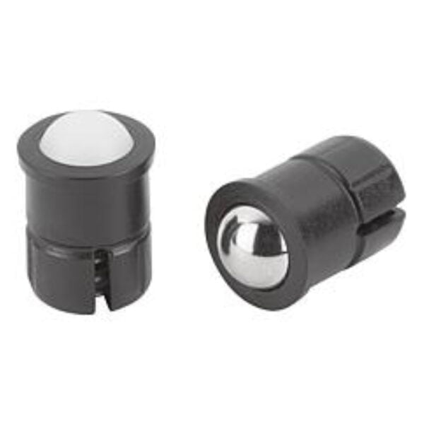 K1171 Kipp spring plungers smooth version, self-clamping, plastic