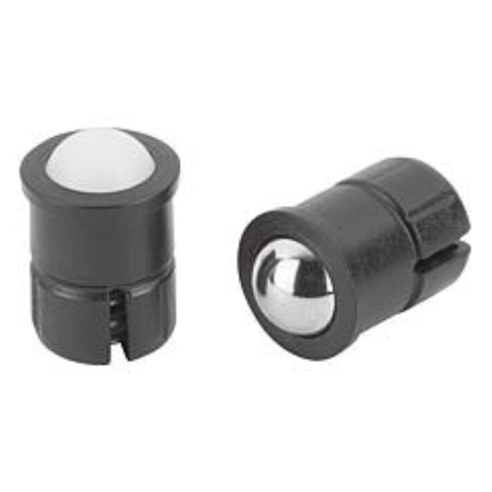 K1171 Kipp spring plungers smooth version, self-clamping, plastic