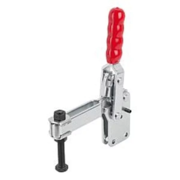 K1248 Kipp toggle clamps vertical with straight foot and adjustable clamping spindle