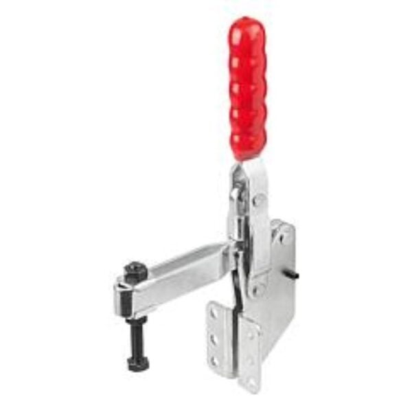K1259 Kipp toggle clamps vertical with angled foot and adjustable clamping spindle