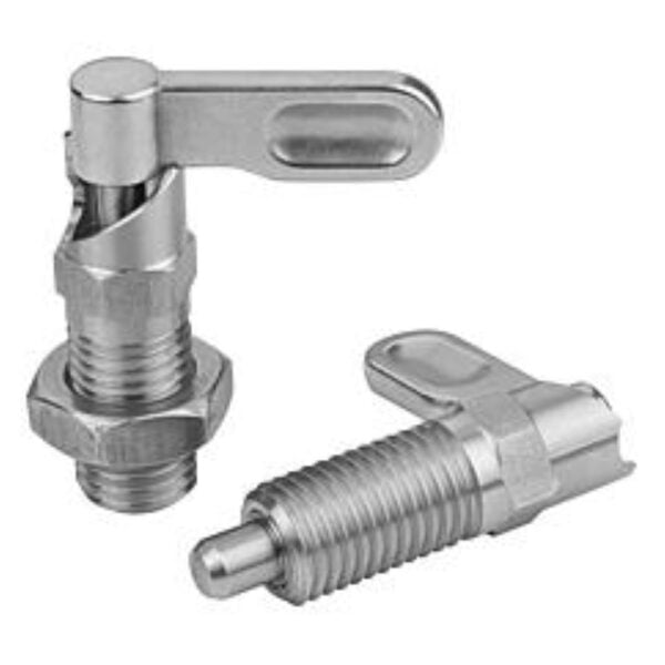 K1285 Kipp cam-action indexing plungers with stop, stainless steel