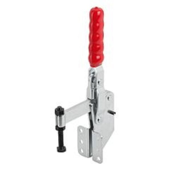 K1436 Kipp toggle clamps vertical with angled foot and fixed clamping spindle