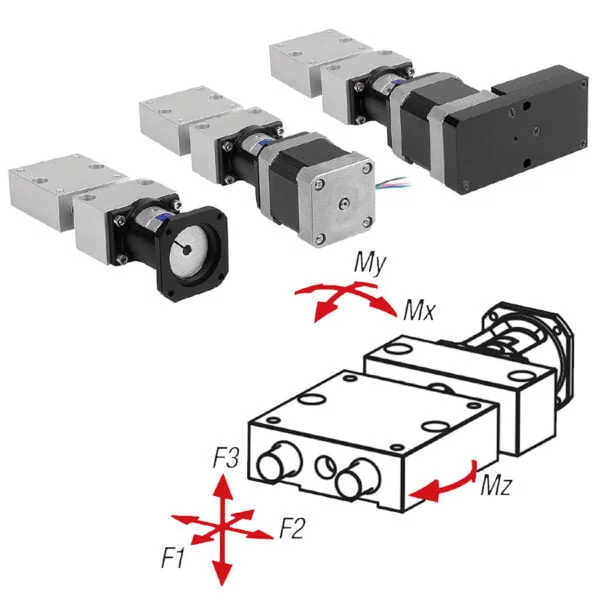 Norelem 21080 Positioning stages short with coaxial electric drive