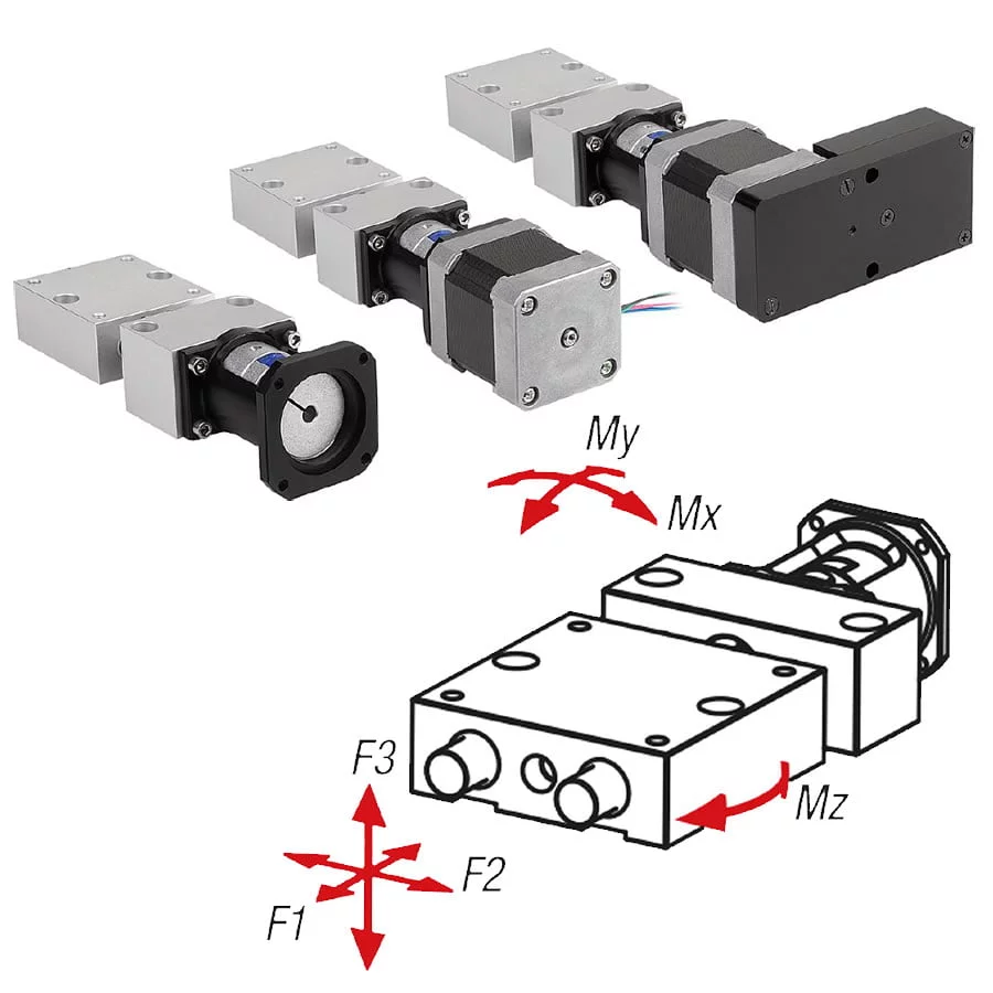 Norelem 21080 Positioning stages short with coaxial electric drive