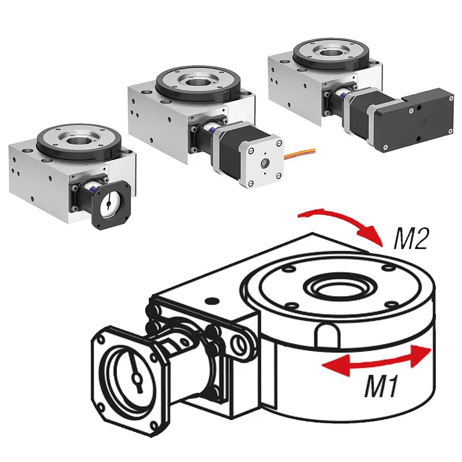 Norelem 21085-1 Rotary stages with coaxial electric drive, high load