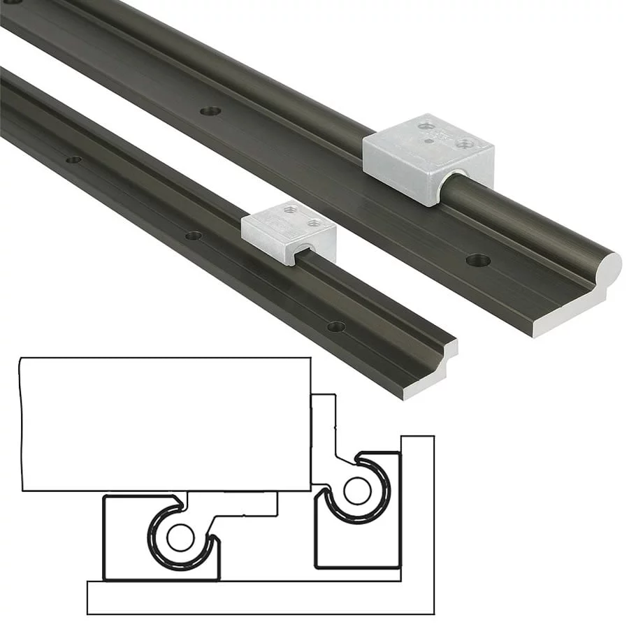 Norelem 21240 Guide rails DryLin® W single