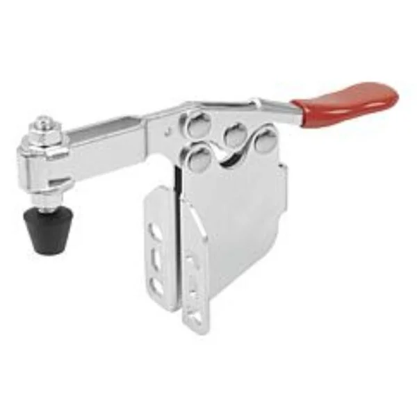 K1542 Kipp toggle clamp horizontal with angled foot and adjustable clamping spindle
