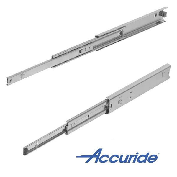 Norelem 21334-35 Telescopic slides, steel for side mounting, over-extension, load capacity up to 55 kg