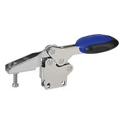 K0661 Kipp toggle clamps horizontal with safety interlock with straight foot and adjustable clamping spindle, stainless steel - Image 3