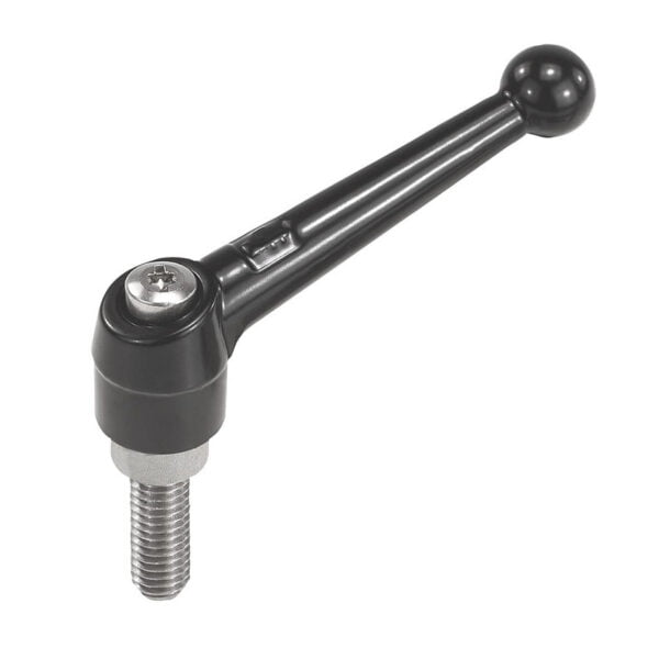 K0117 Kipp Clamping levers external thread, steel parts stainless steel