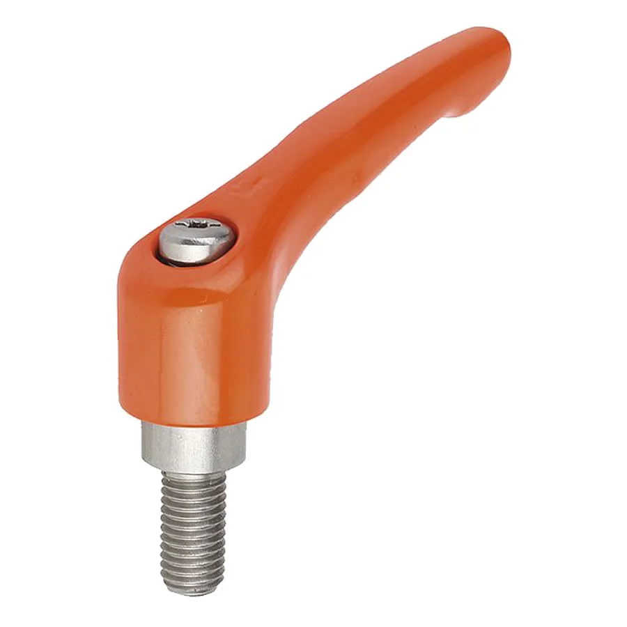 Datasheet K0123 Kipp Clamping levers with external thread, steel parts stainless steel