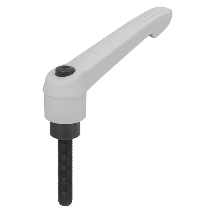 K0269 Kipp Clamping levers with plastic handle, external thread white