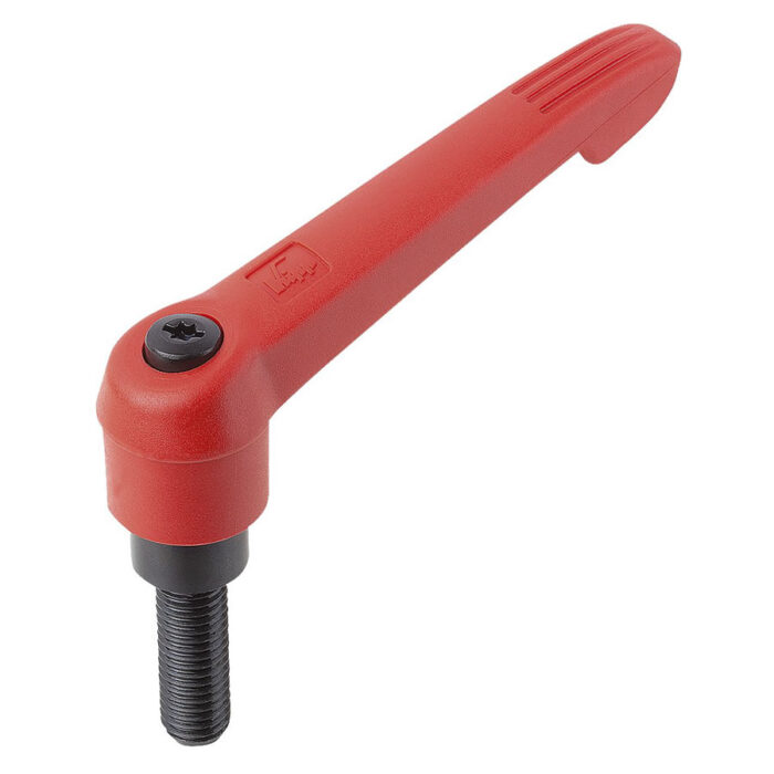 K0269 Kipp Clamping levers with plastic handle, external thread red