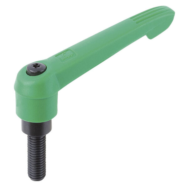 K0269 Kipp Clamping levers with plastic handle, external thread green