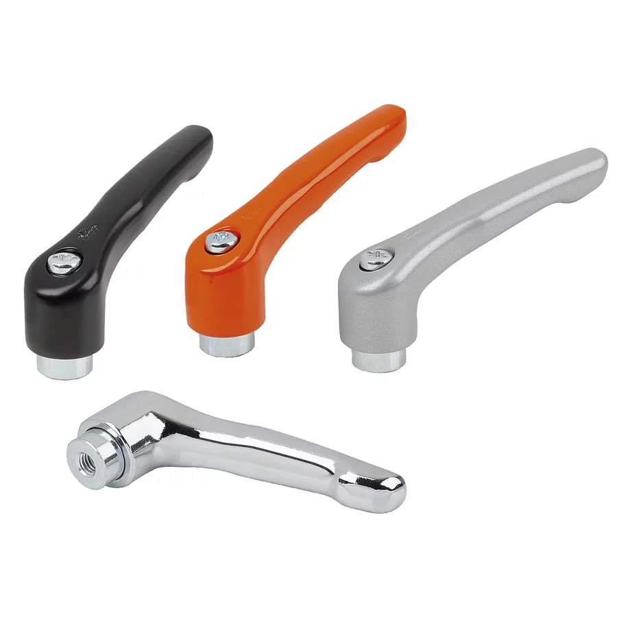 K1659 Kipp Clamping levers, zinc with internal thread, steel parts trivalent blue passivated