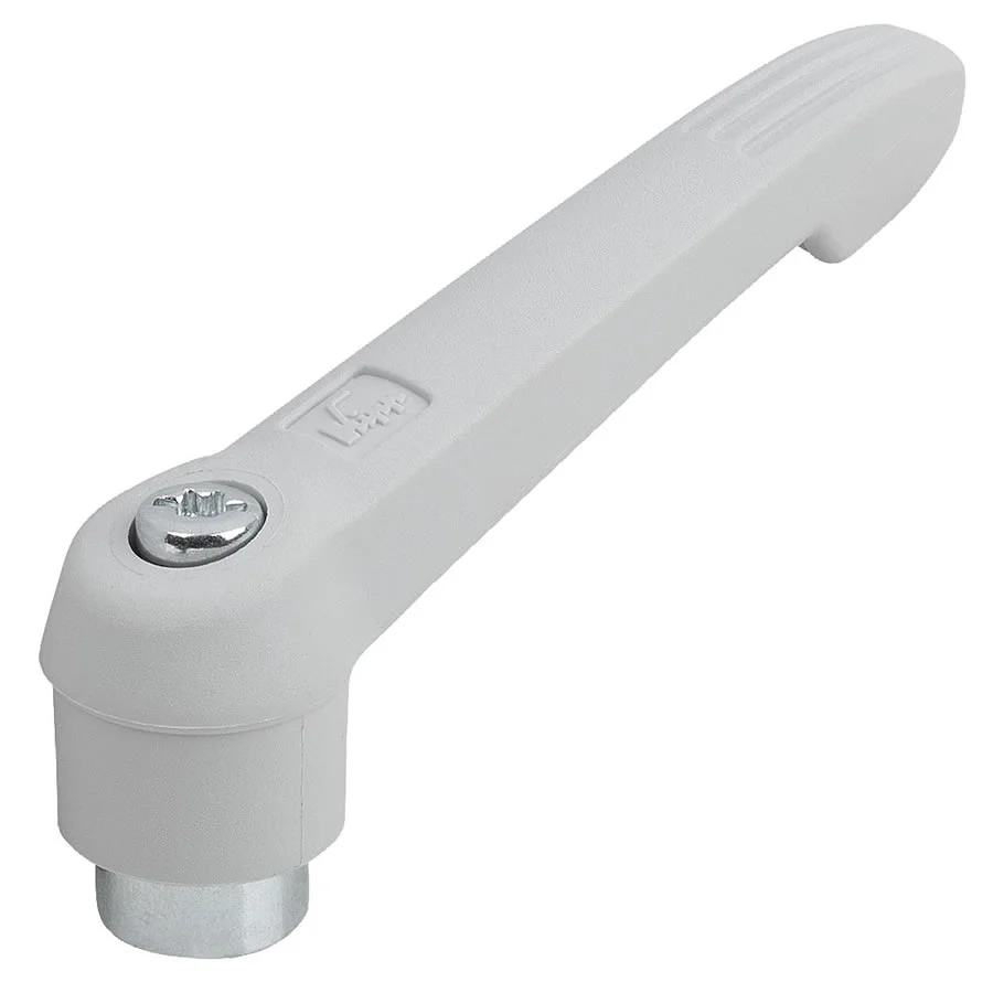 K1660 Kipp Clamping levers, plastic with internal thread, steel parts trivalent blue passivated white