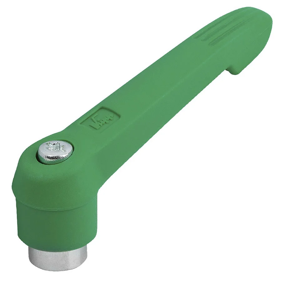 K1660 Kipp Clamping levers, plastic with internal thread, steel parts trivalent blue passivated green