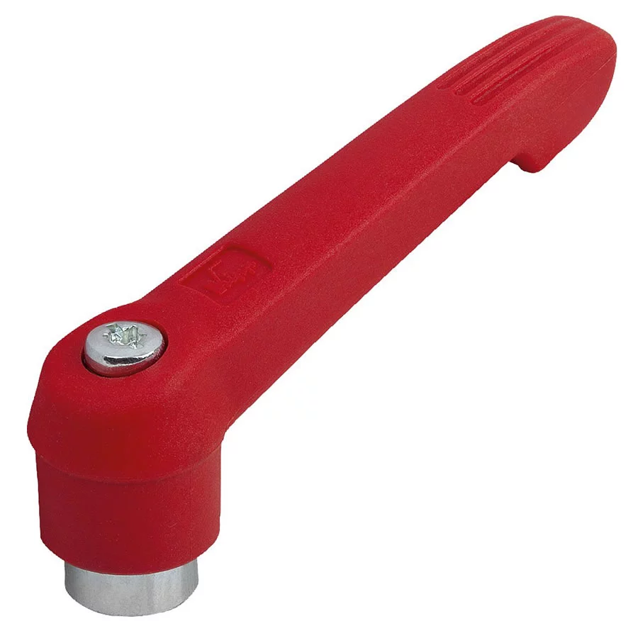 K1660 Kipp Clamping levers, plastic with internal thread, steel parts trivalent blue passivated red
