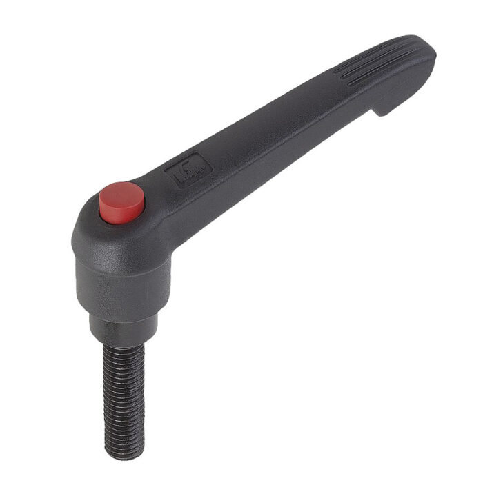 Norelem 06610 Clamping levers with push button with external thread