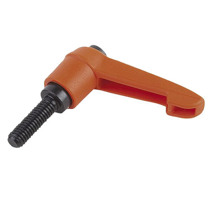 Norelem 06610 Clamping levers with push button with external thread