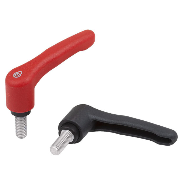 Norelem 06613-11 Clamping levers, plastic with safety function with male thread