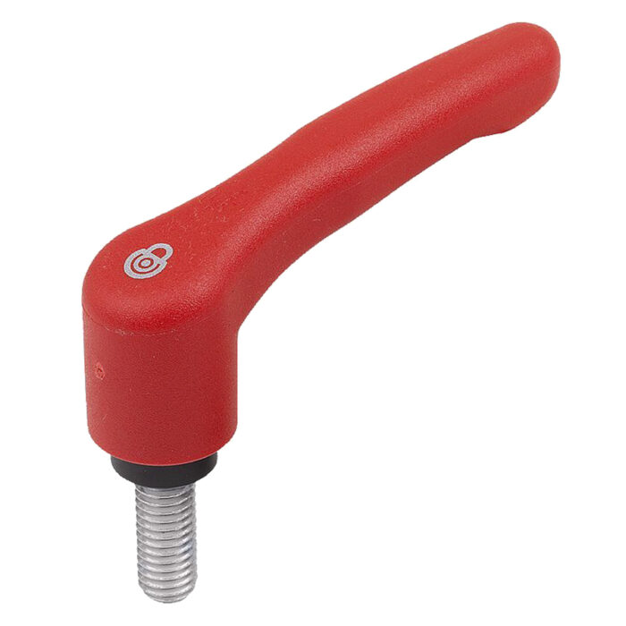 Norelem 06613-11 Clamping levers, plastic with safety function with male thread