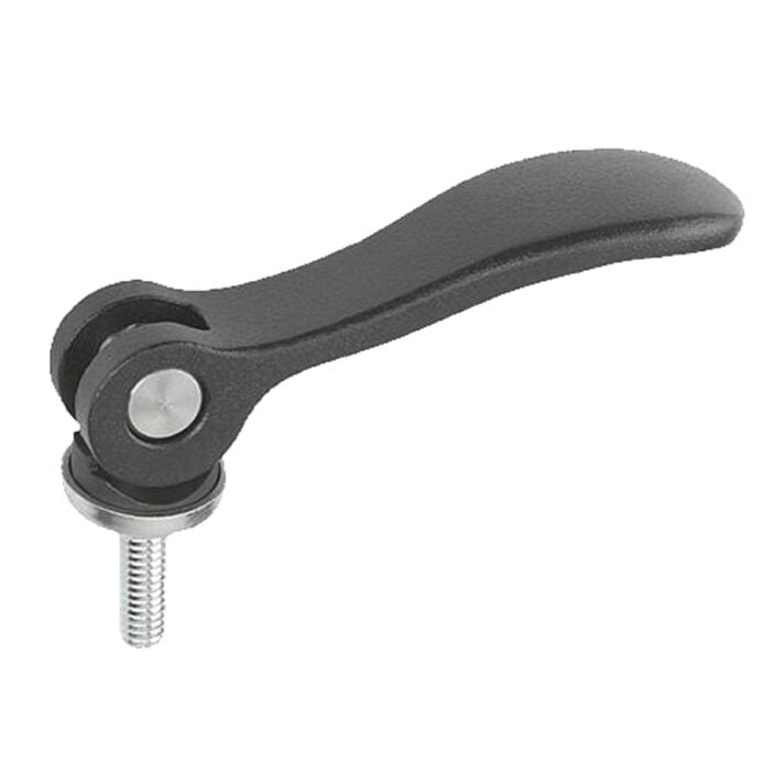 K0006 Kipp Cam levers adjustable external thread, steel or stainless steel